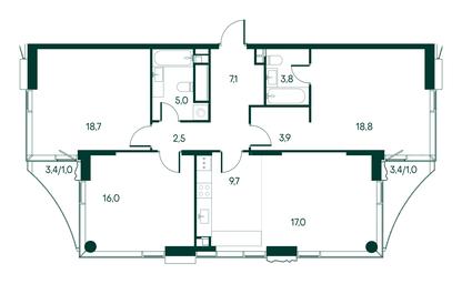 3-BD Apartment Sale, 104.5 sq. m. at Primavera, Volokolamskoye Highway, вл67, Moscow, Russia #3 3-BD Apartment Sale, 104.5 sq. m. at Primavera, Volokolamskoye Highway, вл67, Moscow, Russia #3