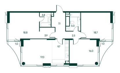 3-BD Apartment Sale, 104.5 sq. m. at Primavera, Volokolamskoye Highway, вл67, Moscow, Russia #2