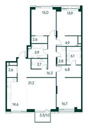 3-BD Apartment Sale, 135.1 sq. m. at Primavera, Volokolamskoye Highway, вл67, Moscow, Russia #3 3-BD Apartment Sale, 135.1 sq. m. at Primavera, Volokolamskoye Highway, вл67, Moscow, Russia #3