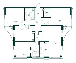 4-BD Apartment Sale, 144.5 sq. m. at Primavera, Volokolamskoye Highway, вл67, Moscow, Russia #2