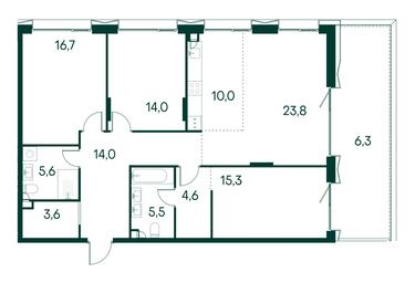 3-BD Apartment Sale, 119.4平方米 at Primavera, Volokolamskoye Highway, вл67, Moscow, Russia #2