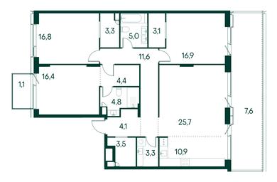 3-BD Apartment Sale, 138.5 sq. m. at Primavera, Volokolamskoye Highway, вл67, Moscow, Russia #2