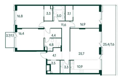 3-BD Apartment Sale, 138.5 sq. m. at Primavera, Volokolamskoye Highway, вл67, Moscow, Russia #3