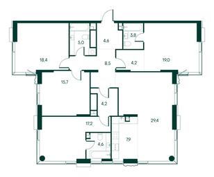 4-BD Apartment Sale, 142.5 sq. m. at Primavera, Volokolamskoye Highway, вл67, Moscow, Russia #2