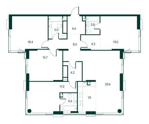 4-BD Apartment Sale, 142.5 sq. m. at Primavera, Volokolamskoye Highway, вл67, Moscow, Russia #3