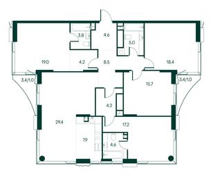 4-BD Apartment Sale, 144.5 sq. m. at Primavera, Volokolamskoye Highway, вл67, Moscow, Russia #3 4-BD Apartment Sale, 144.5 sq. m. at Primavera, Volokolamskoye Highway, вл67, Moscow, Russia #3