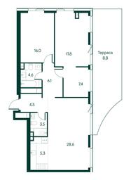 2-BD Apartment Sale, 102.6平方米 at Primavera, Volokolamskoye Highway, вл67, Moscow, Russia #2 2-BD Apartment Sale, 102.6平方米 at Primavera, Volokolamskoye Highway, вл67, Moscow, Russia #2