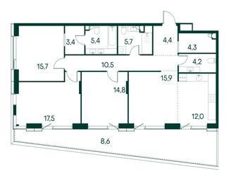 3-BD Apartment Sale, 122.4 sq. m. at Primavera, Volokolamskoye Highway, вл67, Moscow, Russia #2 3-BD Apartment Sale, 122.4 sq. m. at Primavera, Volokolamskoye Highway, вл67, Moscow, Russia #2