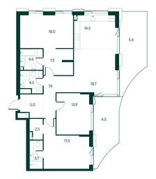 3-BD Apartment Sale, 128.2 sq. m. at Primavera, Volokolamskoye Highway, вл67, Moscow, Russia #2