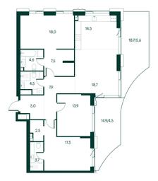 3-BD Apartment Sale, 128.2 sq. m. at Primavera, Volokolamskoye Highway, вл67, Moscow, Russia #3
