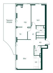 2-BD Apartment Sale, 102.6平方米 at Primavera, Volokolamskoye Highway, вл67, Moscow, Russia #3
