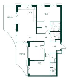3-BD Apartment Sale, 128.2 sq. m. at Primavera, Volokolamskoye Highway, вл67, Moscow, Russia #3