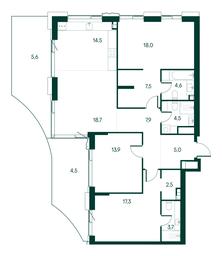 3-BD Apartment Sale, 128.2 sq. m. at Primavera, Volokolamskoye Highway, вл67, Moscow, Russia #2
