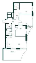 3-BD Apartment Sale, 108.6平方米 at Primavera, Volokolamskoye Highway, вл67, Moscow, Russia #3