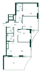 3-BD Apartment Sale, 108.6平方米 at Primavera, Volokolamskoye Highway, вл67, Moscow, Russia #2