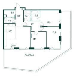3-BD Apartment Sale, 139.1 sq. m. at Primavera, Volokolamskoye Highway, вл67, Moscow, Russia #3 3-BD Apartment Sale, 139.1 sq. m. at Primavera, Volokolamskoye Highway, вл67, Moscow, Russia #3