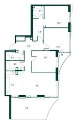 3-BD Apartment Sale, 119.6 sq. m. at Primavera, Volokolamskoye Highway, вл67, Moscow, Russia #2