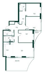 3-BD Apartment Sale, 119.6 sq. m. at Primavera, Volokolamskoye Highway, вл67, Moscow, Russia #3