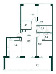 3-BD Apartment Sale, 117.1 sq. m. at Primavera, Volokolamskoye Highway, вл67, Moscow, Russia #2 3-BD Apartment Sale, 117.1 sq. m. at Primavera, Volokolamskoye Highway, вл67, Moscow, Russia #2