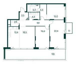 3-BD Apartment Sale, 128.1 sq. m. at Primavera, Volokolamskoye Highway, вл67, Moscow, Russia #2 3-BD Apartment Sale, 128.1 sq. m. at Primavera, Volokolamskoye Highway, вл67, Moscow, Russia #2