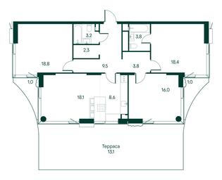 3-BD Apartment Sale, 117.6平方米 at Primavera, Volokolamskoye Highway, вл67, Moscow, Russia #2 3-BD Apartment Sale, 117.6平方米 at Primavera, Volokolamskoye Highway, вл67, Moscow, Russia #2