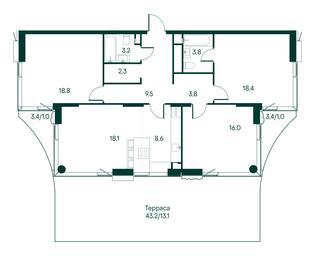 3-BD Apartment Sale, 117.6平方米 at Primavera, Volokolamskoye Highway, вл67, Moscow, Russia #3 3-BD Apartment Sale, 117.6平方米 at Primavera, Volokolamskoye Highway, вл67, Moscow, Russia #3
