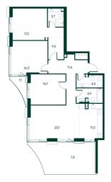 3-BD Apartment Sale, 119.6平方米 at Primavera, Volokolamskoye Highway, вл67, Moscow, Russia #2 3-BD Apartment Sale, 119.6平方米 at Primavera, Volokolamskoye Highway, вл67, Moscow, Russia #2