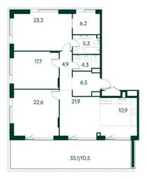 3-BD Apartment Sale, 134.1 sq. m. at Primavera, Volokolamskoye Highway, вл67, Moscow, Russia #3 3-BD Apartment Sale, 134.1 sq. m. at Primavera, Volokolamskoye Highway, вл67, Moscow, Russia #3