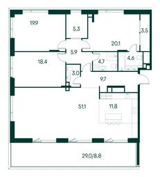 3-BD Apartment Sale, 166.8 sq. m. at Primavera, Volokolamskoye Highway, вл67, Moscow, Russia #3 3-BD Apartment Sale, 166.8 sq. m. at Primavera, Volokolamskoye Highway, вл67, Moscow, Russia #3