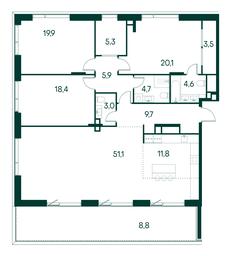 3-BD Apartment Sale, 166.8 sq. m. at Primavera, Volokolamskoye Highway, вл67, Moscow, Russia #2 3-BD Apartment Sale, 166.8 sq. m. at Primavera, Volokolamskoye Highway, вл67, Moscow, Russia #2