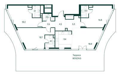 3-BD Apartment Sale, 131.6 sq. m. at Primavera, Volokolamskoye Highway, вл67, Moscow, Russia #3 3-BD Apartment Sale, 131.6 sq. m. at Primavera, Volokolamskoye Highway, вл67, Moscow, Russia #3