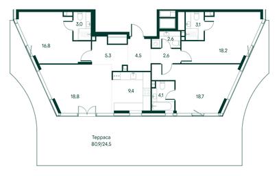 3-BD Apartment Sale, 131.6 sq. m. at Primavera, Volokolamskoye Highway, вл67, Moscow, Russia #3 3-BD Apartment Sale, 131.6 sq. m. at Primavera, Volokolamskoye Highway, вл67, Moscow, Russia #3