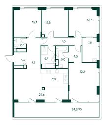 4-BD Apartment Sale, 156.2 sq. m. at Primavera, Volokolamskoye Highway, вл67, Moscow, Russia #3