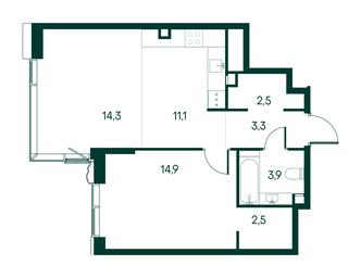 1-BD Apartment Sale, 52.5平方米 at Primavera, Volokolamskoye Highway, вл67, Moscow, Russia #3
