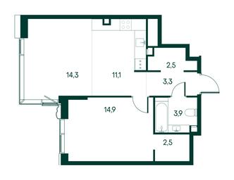 1-BD Apartment Sale, 52.5平方米 at Primavera, Volokolamskoye Highway, вл67, Moscow, Russia #2