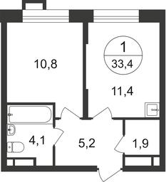 Apartment Sale, 33.4 sq. m. at Pervyi Moskovskiy, ulitsa Bianki, 1, Moskovskiy, Moscow, Russia #2 Apartment Sale, 33.4 sq. m. at Pervyi Moskovskiy, ulitsa Bianki, 1, Moskovskiy, Moscow, Russia #2