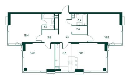 3-BD Apartment Sale, 102.5 sq. m. at Primavera, Volokolamskoye Highway, вл67, Moscow, Russia #3 3-BD Apartment Sale, 102.5 sq. m. at Primavera, Volokolamskoye Highway, вл67, Moscow, Russia #3