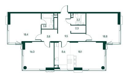 3-BD Apartment Sale, 102.5 sq. m. at Primavera, Volokolamskoye Highway, вл67, Moscow, Russia #2 3-BD Apartment Sale, 102.5 sq. m. at Primavera, Volokolamskoye Highway, вл67, Moscow, Russia #2