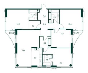 4-BD Apartment Sale, 144.5 sq. m. at Primavera, Volokolamskoye Highway, вл67, Moscow, Russia #3