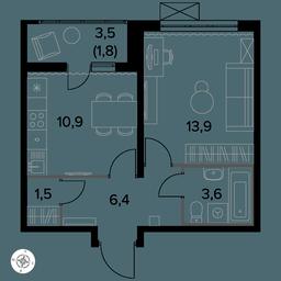 1-BD Apartment Sale, 37.9 sq. m. at Yzhnaya Bitsa, Yuzhnaya Bitsa Residential Complex, posyolok Bittsa, Leninskiy City District, Moscow Region, Russia #3 1-BD Apartment Sale, 37.9 sq. m. at Yzhnaya Bitsa, Yuzhnaya Bitsa Residential Complex, posyolok Bittsa, Leninskiy City District, Moscow Region, Russia #3