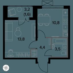 1-BD Apartment Sale, 34 sq. m. at Yzhnaya Bitsa, Yuzhnaya Bitsa Residential Complex, posyolok Bittsa, Leninskiy City District, Moscow Region, Russia #3
