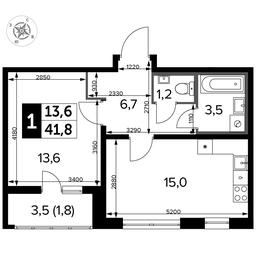 1-BD Apartment Sale, 42.1 sq. m. at Yzhnaya Bitsa, Yuzhnaya Bitsa Residential Complex, posyolok Bittsa, Leninskiy City District, Moscow Region, Russia #2 1-BD Apartment Sale, 42.1 sq. m. at Yzhnaya Bitsa, Yuzhnaya Bitsa Residential Complex, posyolok Bittsa, Leninskiy City District, Moscow Region, Russia #2