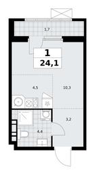 Apartment Sale, 24.1平方米 at Yzhnye Sady, Yuzhnye Sady Residential Complex, Moscow, Russia #3