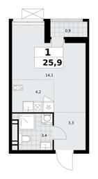 Apartment Sale, 25.9平方米 at Yzhnye Sady, Yuzhnye Sady Residential Complex, Moscow, Russia #2 Apartment Sale, 25.9平方米 at Yzhnye Sady, Yuzhnye Sady Residential Complex, Moscow, Russia #2