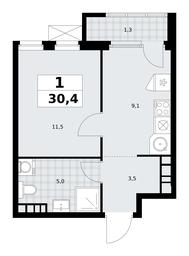 Apartment Sale, 30.4 sq. m. at Yzhnye Sady, Yuzhnye Sady Residential Complex, Moscow, Russia #3 Apartment Sale, 30.4 sq. m. at Yzhnye Sady, Yuzhnye Sady Residential Complex, Moscow, Russia #3
