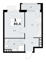 Apartment Sale, 30.4平方米 at Yzhnye Sady, Yuzhnye Sady Residential Complex, Moscow, Russia #2 Apartment Sale, 30.4平方米 at Yzhnye Sady, Yuzhnye Sady Residential Complex, Moscow, Russia #2