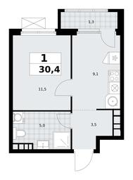 Apartment Sale, 30.4 sq. m. at Yzhnye Sady, Yuzhnye Sady Residential Complex, Moscow, Russia #2 Apartment Sale, 30.4 sq. m. at Yzhnye Sady, Yuzhnye Sady Residential Complex, Moscow, Russia #2