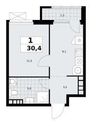 Apartment Sale, 30.4 sq. m. at Yzhnye Sady, Yuzhnye Sady Residential Complex, Moscow, Russia #2 Apartment Sale, 30.4 sq. m. at Yzhnye Sady, Yuzhnye Sady Residential Complex, Moscow, Russia #2