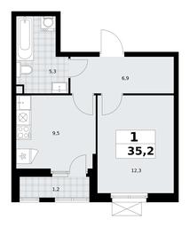 Apartment Sale, 35.2 sq. m. at Yzhnye Sady, Yuzhnye Sady Residential Complex, Moscow, Russia #2 Apartment Sale, 35.2 sq. m. at Yzhnye Sady, Yuzhnye Sady Residential Complex, Moscow, Russia #2