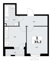 Apartment Sale, 35.2 sq. m. at Yzhnye Sady, Yuzhnye Sady Residential Complex, Moscow, Russia #3 Apartment Sale, 35.2 sq. m. at Yzhnye Sady, Yuzhnye Sady Residential Complex, Moscow, Russia #3